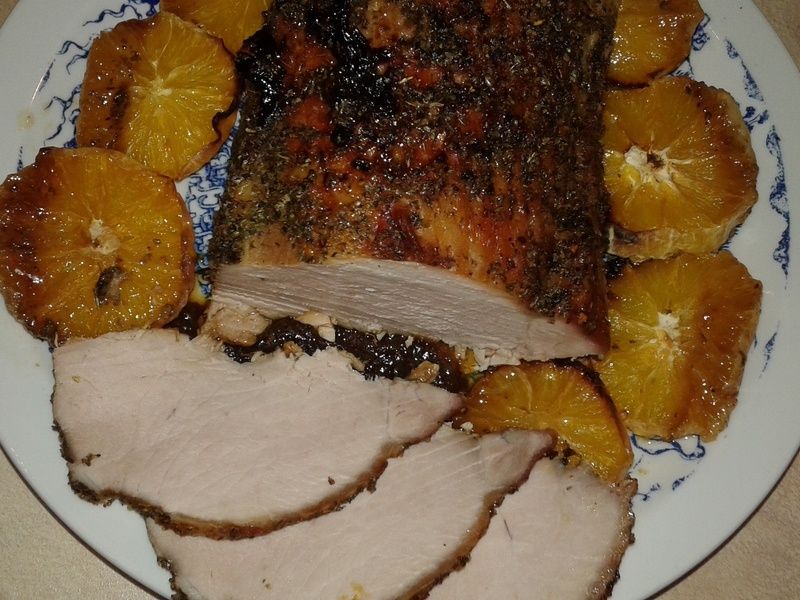 Schab pomarańczowo - śliwkowy z melasą z granatem