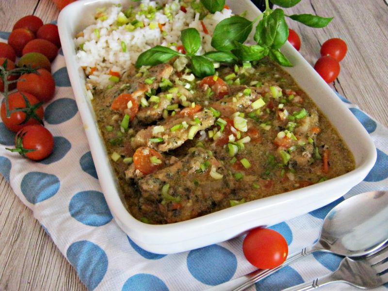 Schab w cebulowym sosie z grzybową nutą