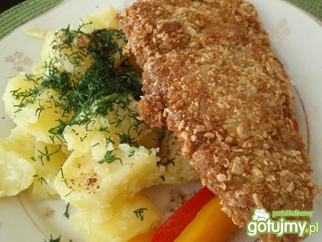 Schab w płatkach kukurydzianych