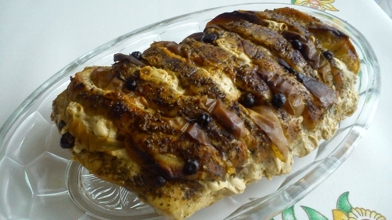 Schab w ziołach z jabłkami   Schab w ziołach z jabłkami