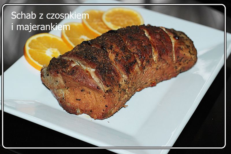 Schab z czosnkiem i majerankiem