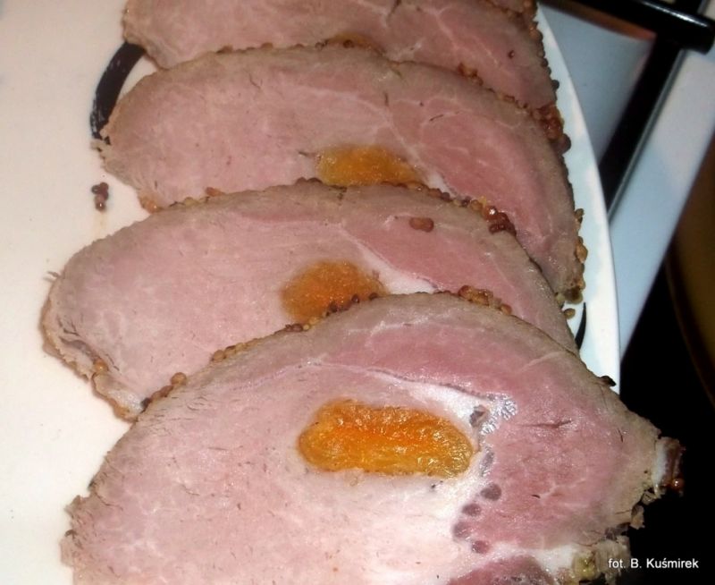 Schab z morelą w marynacie miodowo-musztardowej Schab z morelą w marynacie miodowo-musztardowej