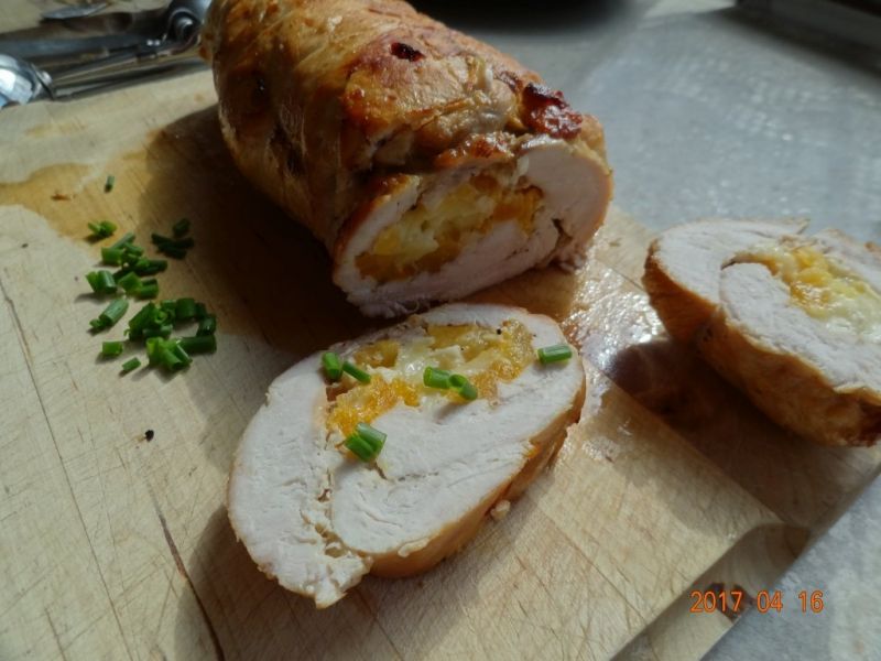 Schab z morelami i brie