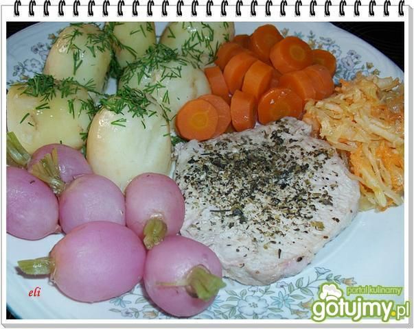 Schab z warzywami Eli na parze Schab z warzywami Eli na parze