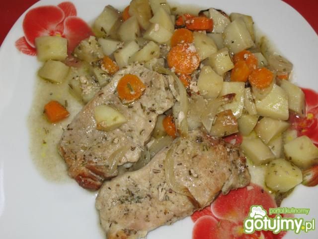 Schab z ziemniakami z piekarnika