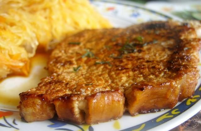 Schabik z patelni i kapusta duszona Schabik z patelni i kapusta duszona