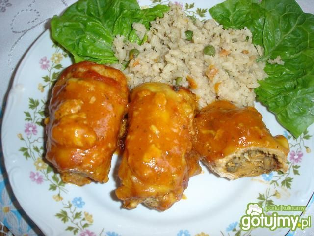 Schabowe roladki z sosem pomidorowym Schabowe roladki z sosem pomidorowym