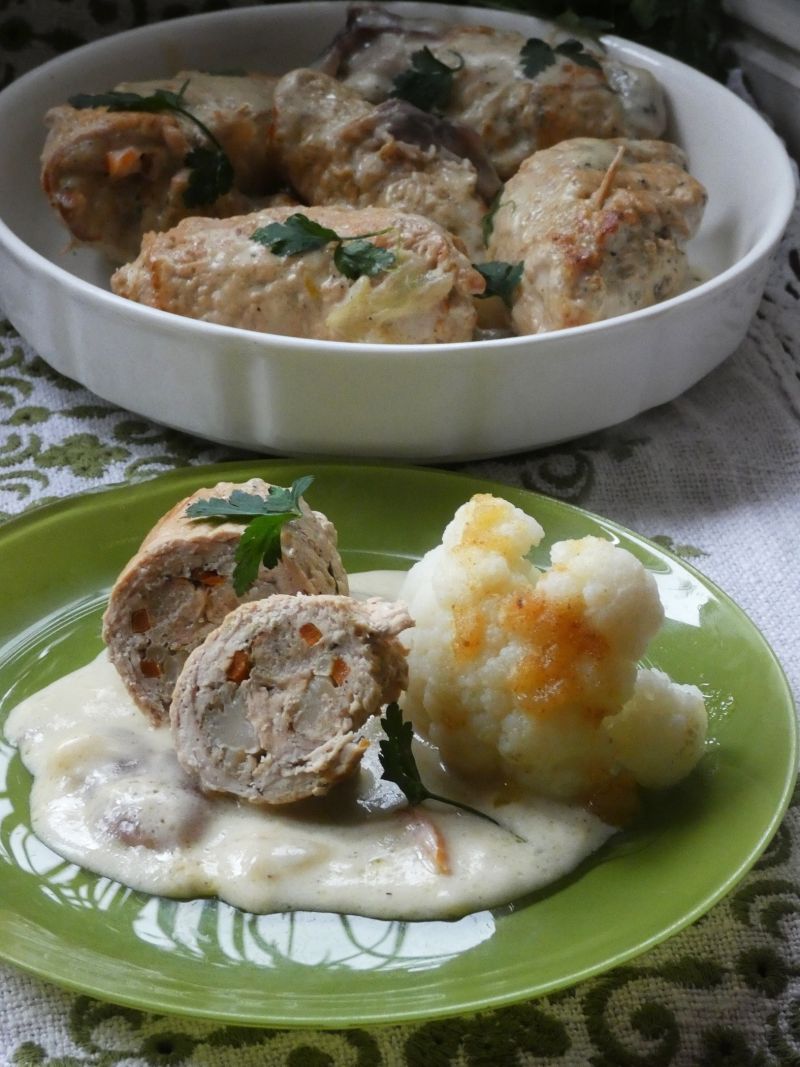 Schabowe roladki z warzywami