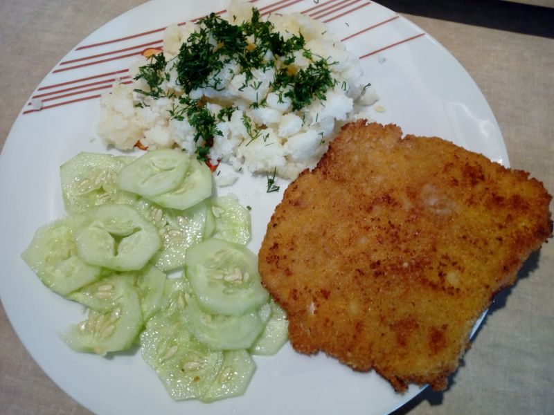 Schabowe w panierce ze śmietaną