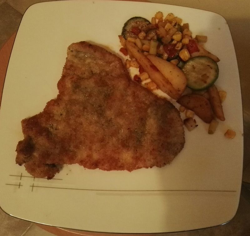 Schabowe z czosnkiem, natką i cebulką suszoną Schabowe z czosnkiem, natką i cebulką suszoną