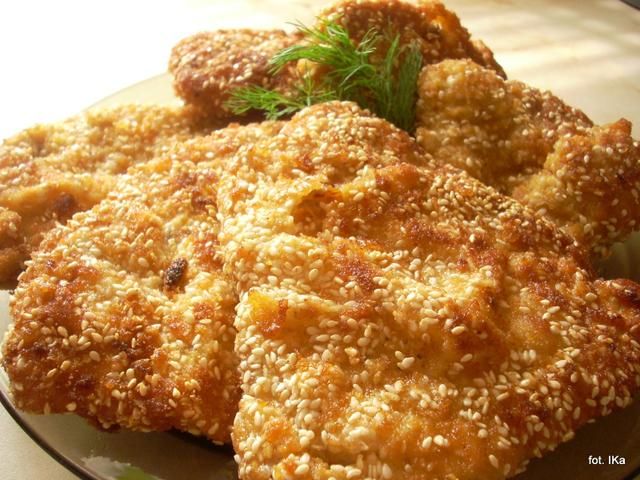 Schabowe z panierce z sezamem Schabowe z panierce z sezamem