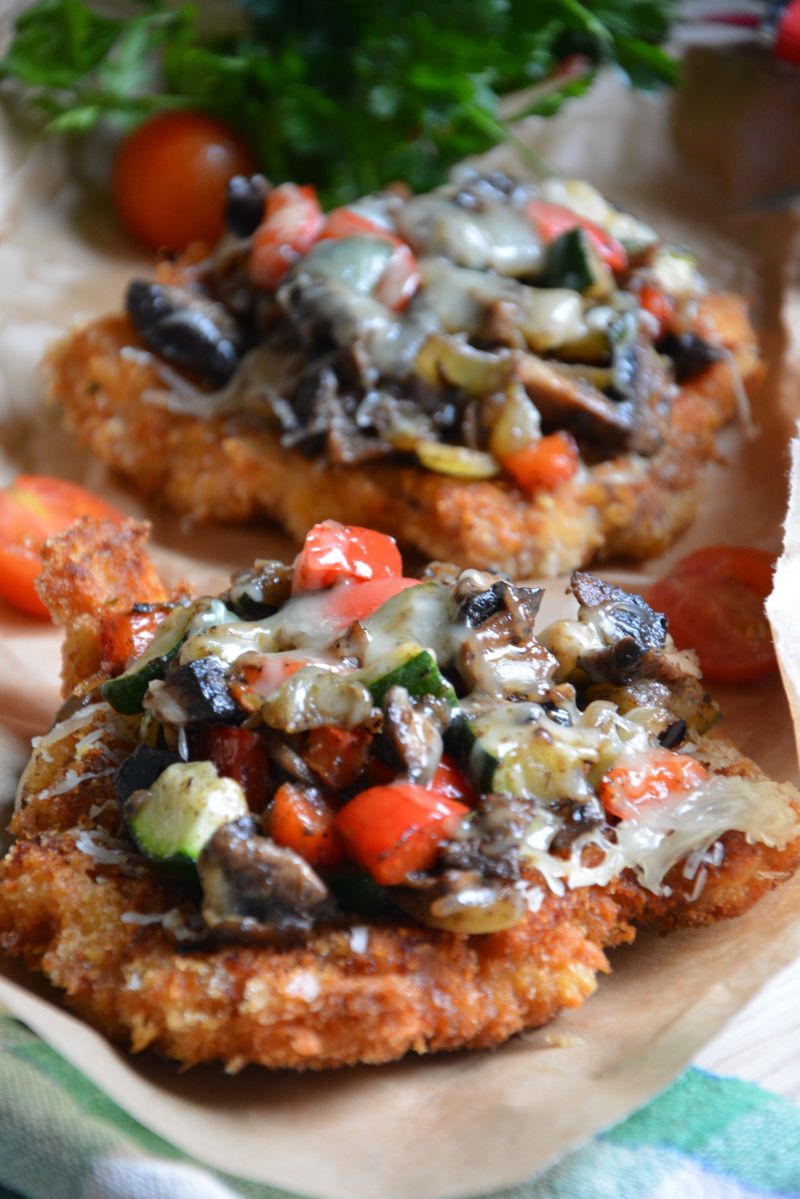 Schabowe zapiekane z warzywami Schabowe zapiekane z warzywami