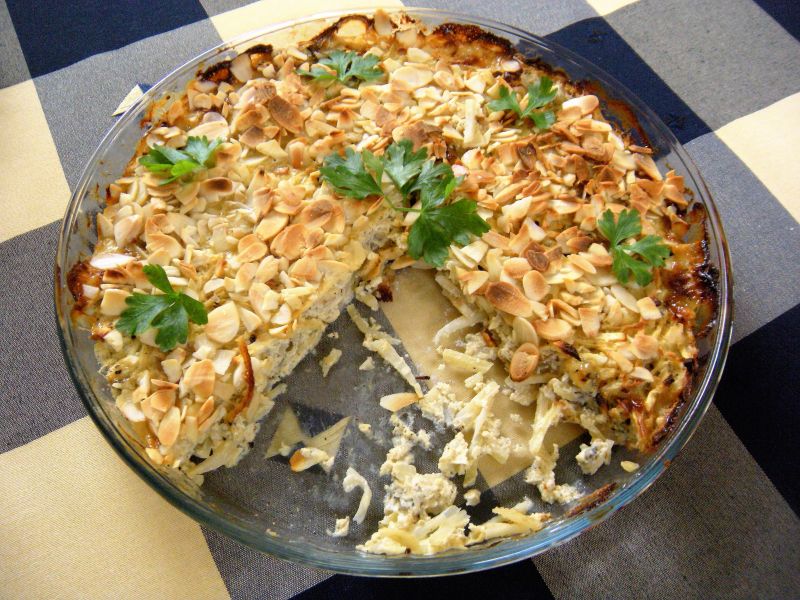 Seler z jabłkiem zapiekany z migdałami  Seler z jabłkiem zapiekany z migdałami