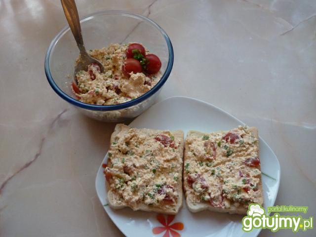 Ser twarogowy z pomidorami koktajlowymi  Ser twarogowy z pomidorami koktajlowymi