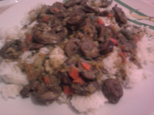 Serca drobiowe w sosie warzywnym