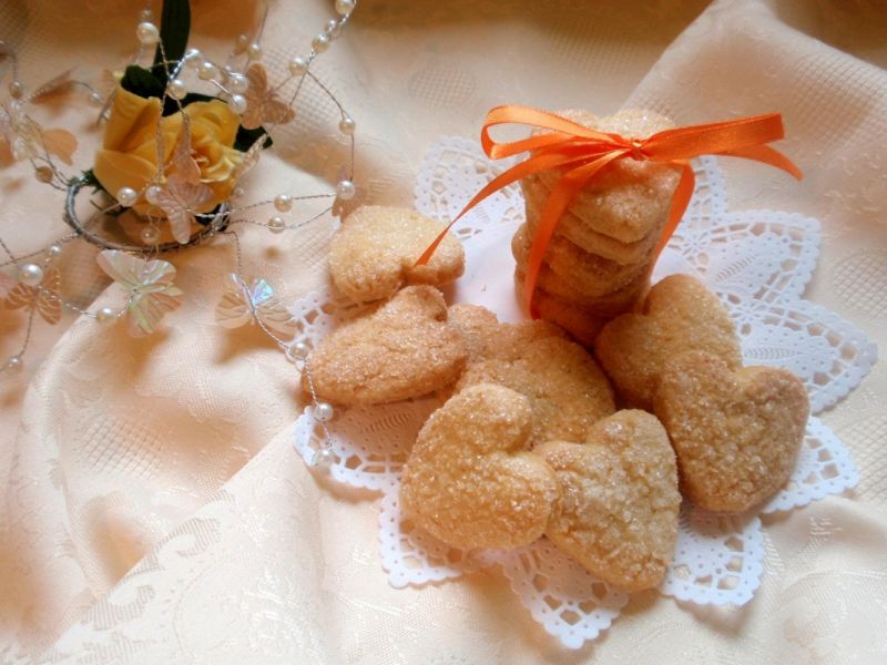 Serduszka maslane  z cukrem Serduszka maslane  z cukrem