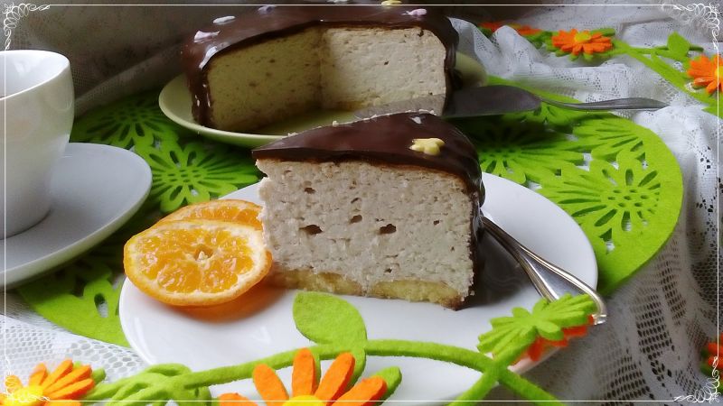 Sernik bananowy na biszkoptach bez tłuszczu Sernik bananowy na biszkoptach bez tłuszczu