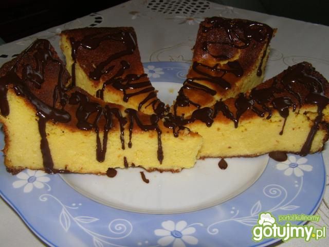 Sernik bez spodu z kaszą manną  Sernik bez spodu z kaszą manną