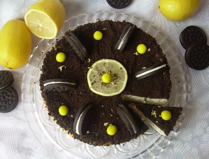 Sernik cytrynowo-waniliowy z Oletkami  Sernik cytrynowo-waniliowy z Oletkami