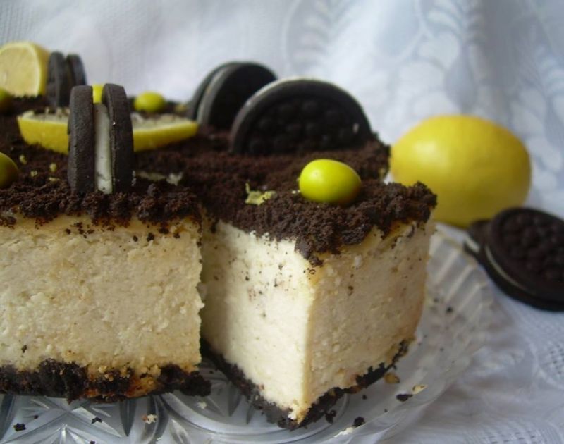 Sernik cytrynowo-waniliowy z Oletkami  Sernik cytrynowo-waniliowy z Oletkami