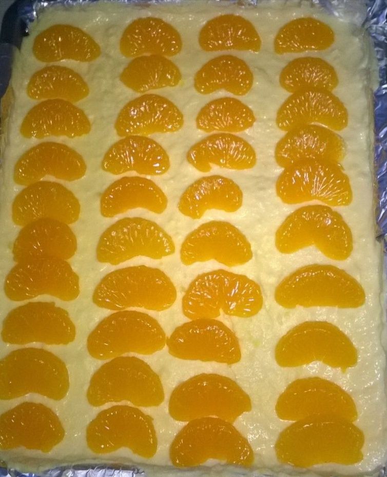 Sernik gotowany z mandarynkami i galaretką 