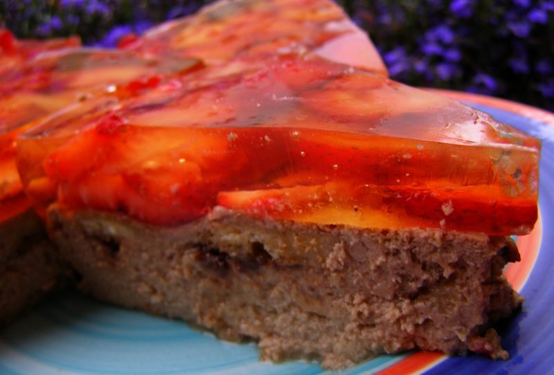 Sernik jogurtowy cappuccino z delicjami, galaretką