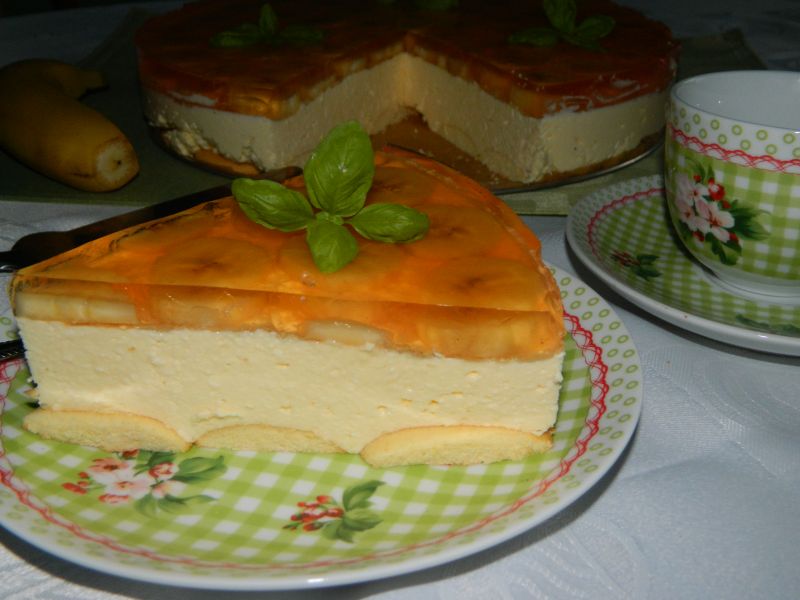 Sernik na zimno z bananami  Sernik na zimno z bananami