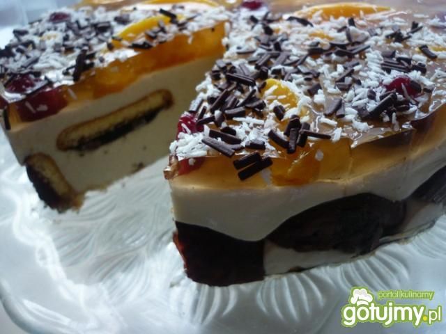 Sernik na zimno z delicjami