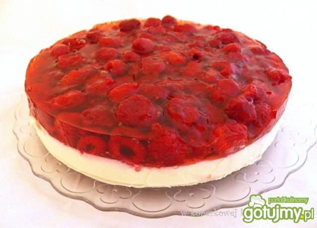 Sernik na zimno z malinami wg Koper