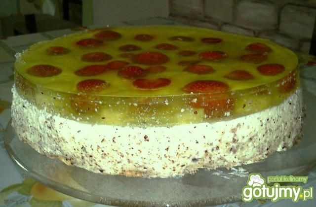 Sernik na zimno z owocami wg sebka