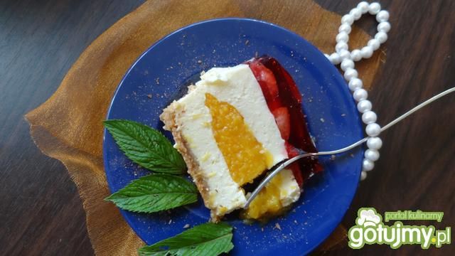 Sernik na zimno z truskawkami 3