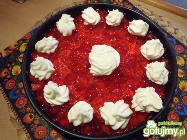 Sernik na zimno z truskawkami 8