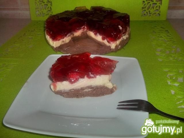 Sernik na zimno z truskawkami wg Madi