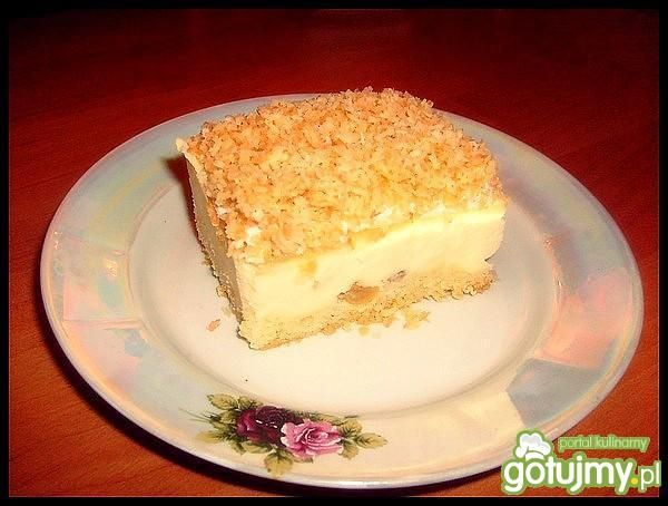 Sernik pod pierzynką z kokosem.  Sernik pod pierzynką z kokosem.