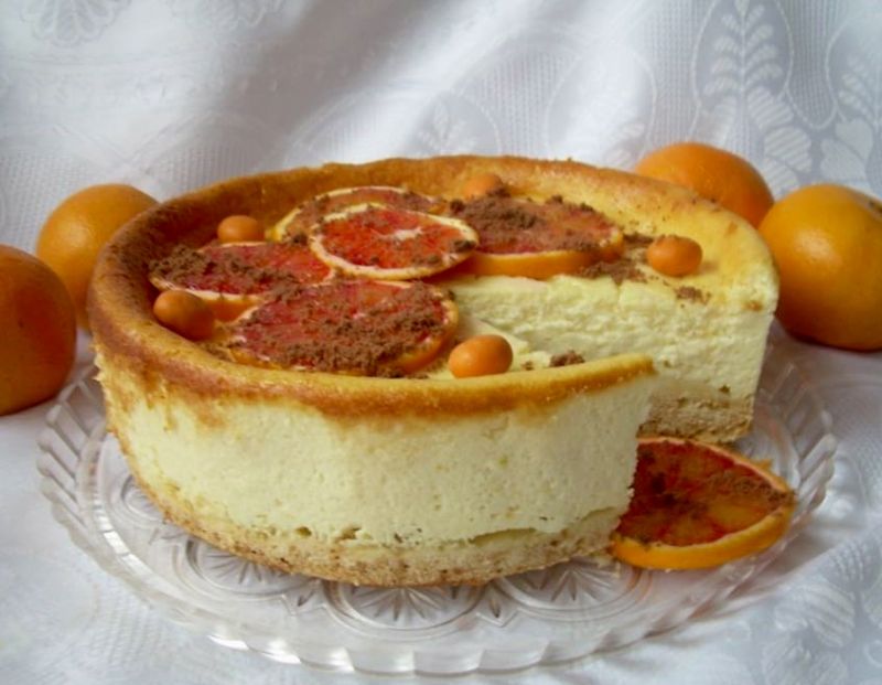 Sernik pomarańczowy (z mlekiem i olejem)