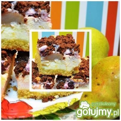 Sernik z gruszkami i żurawiną Sernik z gruszkami i żurawiną