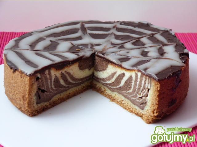 Sernik zebra na kruchym spodzie Sernik zebra na kruchym spodzie
