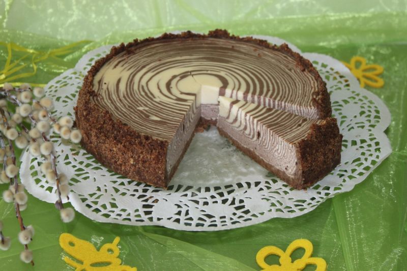 Sernik zebra pieczony w kąpieli wodnej