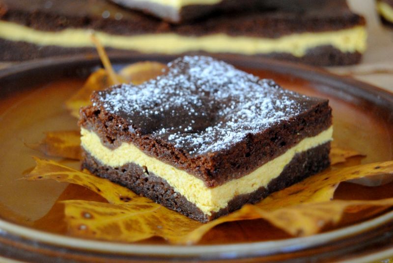 Sernikobrownies z dynią  Sernikobrownies z dynią