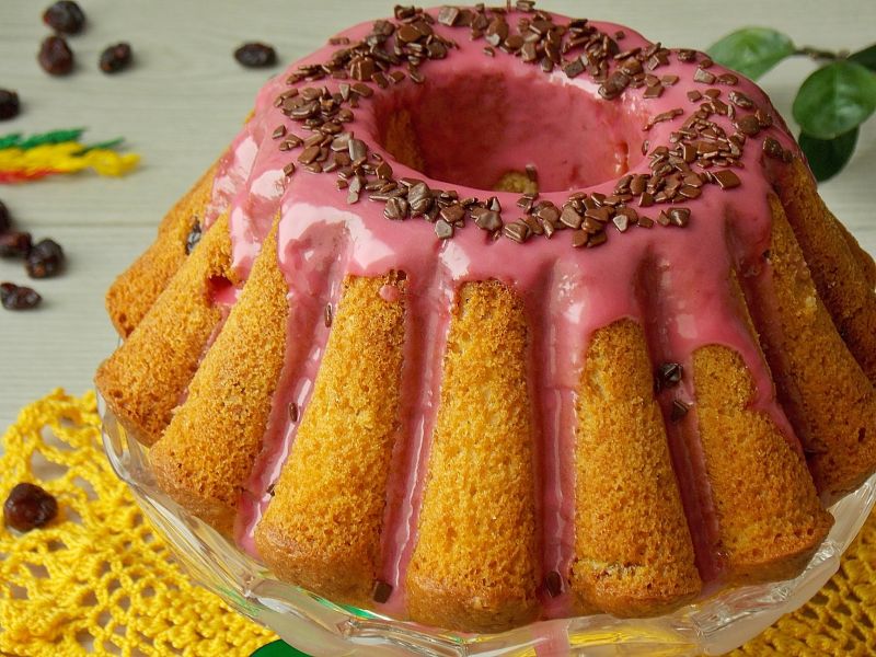 Serowa babka z żurawiną