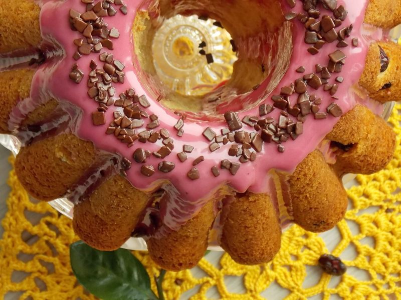 Serowa babka z żurawiną