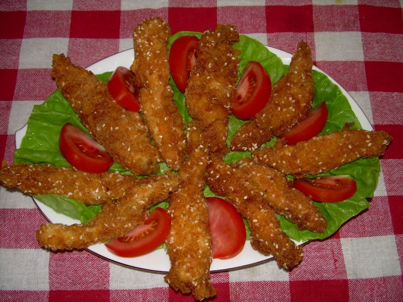 Sezamowe dramstiki z kurczaka Sezamowe dramstiki z kurczaka