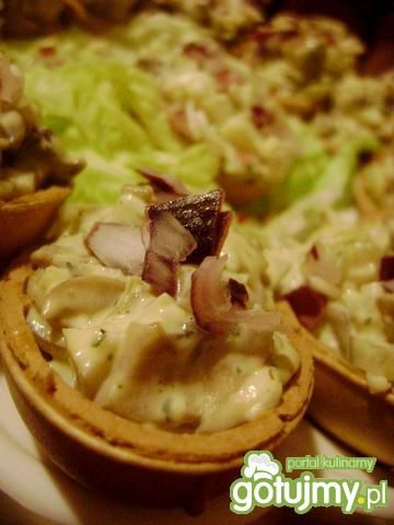Skorupki wafelkowe z farszem serowo-grzy Skorupki wafelkowe z farszem serowo-grzy