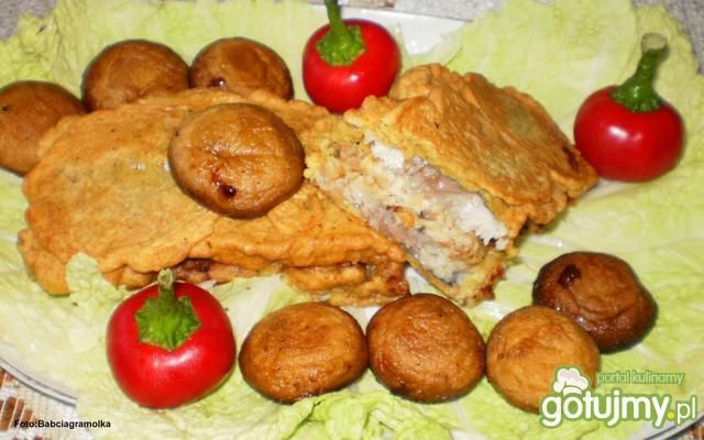 Śledzie  faszerowane smażone w cieście: