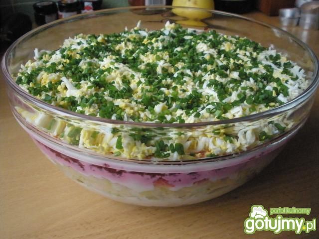 Śledzie pod pierzynką z buraczkami Śledzie pod pierzynką z buraczkami