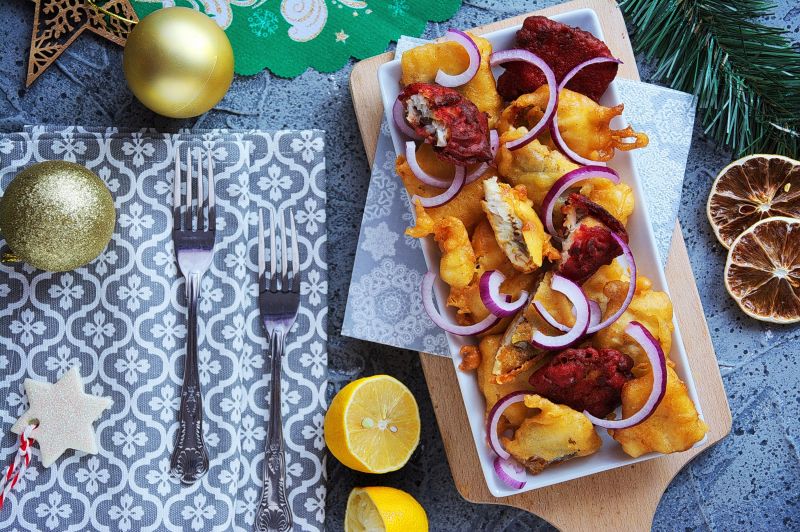 Śledzie w cieście 2-kolorowym  Śledzie w cieście 2-kolorowym