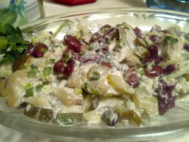 śledzie z czerwona fasolką