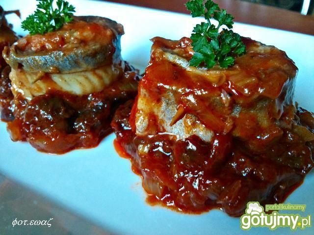 Śledziowe ślimaczki na pierzynce Śledziowe ślimaczki na pierzynce