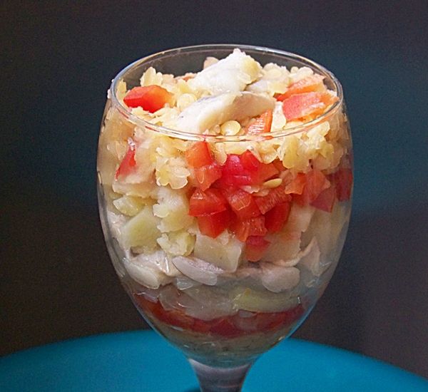 Śledziowy deser z warzywami