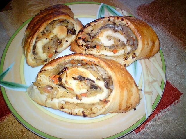 Ślimaczki z kapustą i grzybami